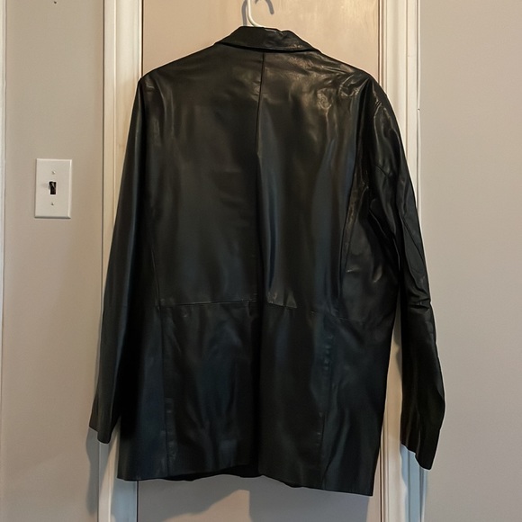100% Real Leather 4YOUMEN size large Mens black jacket. - Picture 2 of 2